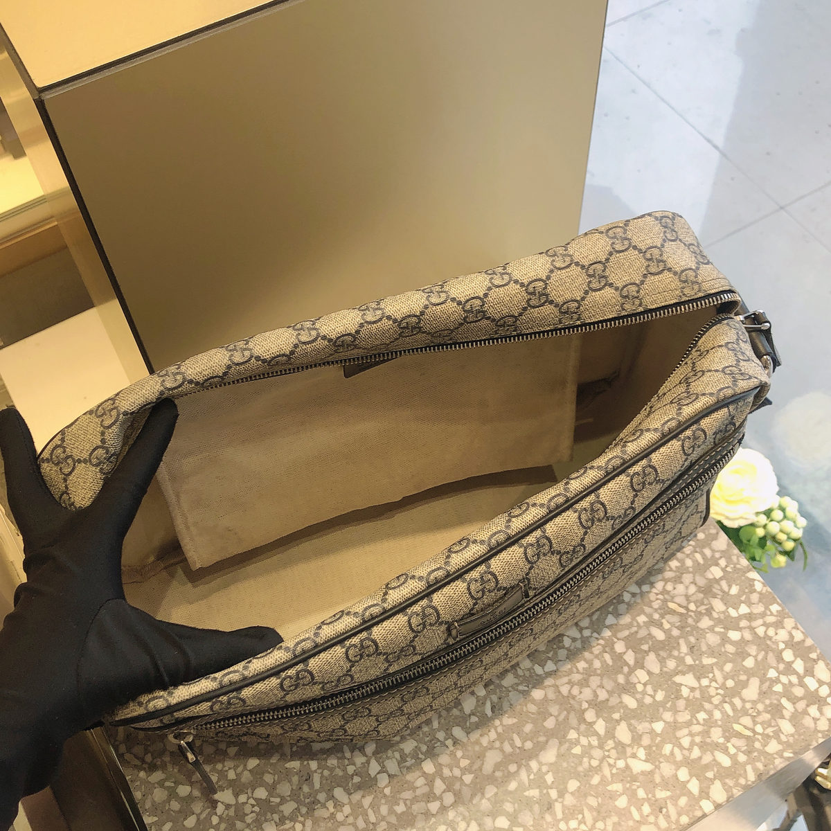 gucci古驰双g帆布包