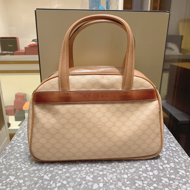 97新赛琳celinelogo网状印花手提包枕头包