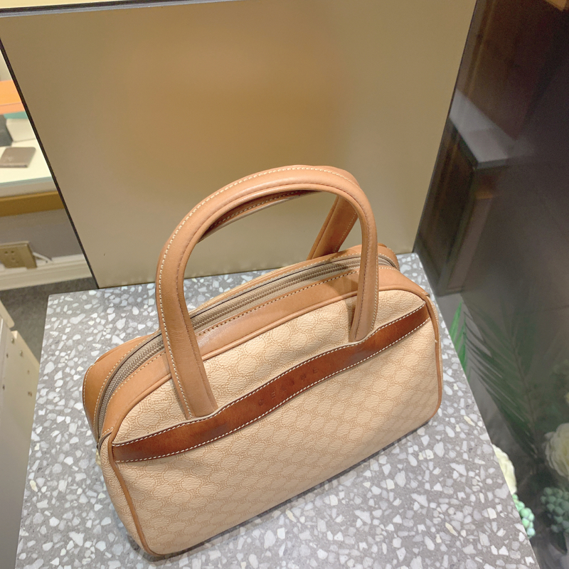 97新赛琳celinelogo网状印花手提包枕头包