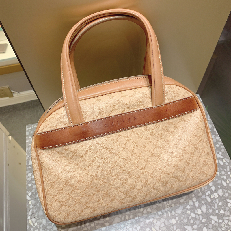 97新赛琳celinelogo网状印花手提包枕头包