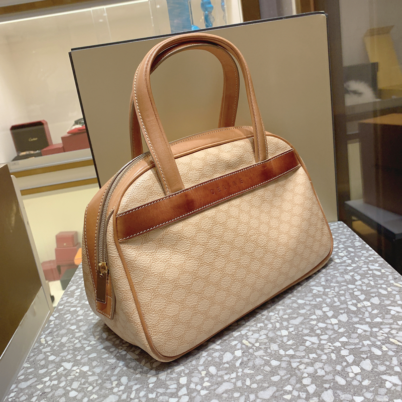 97新赛琳celinelogo网状印花手提包枕头包