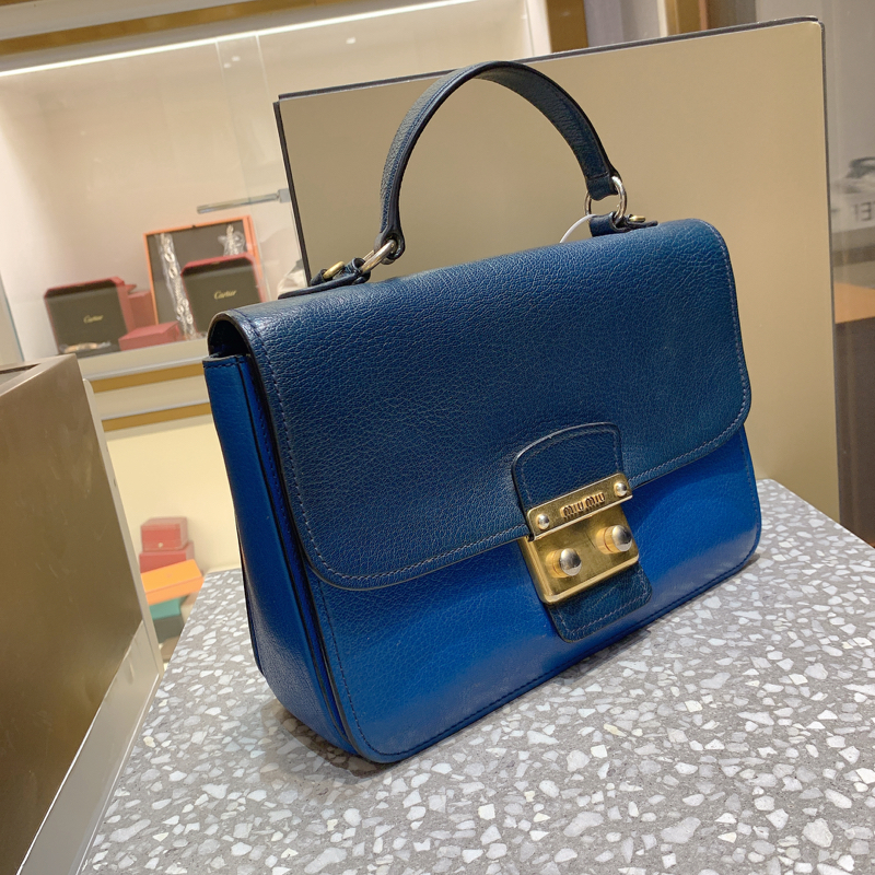 缪缪/miumiu 邮差包 翻盖手提包 拼色_正奢奢侈品运营服务中心