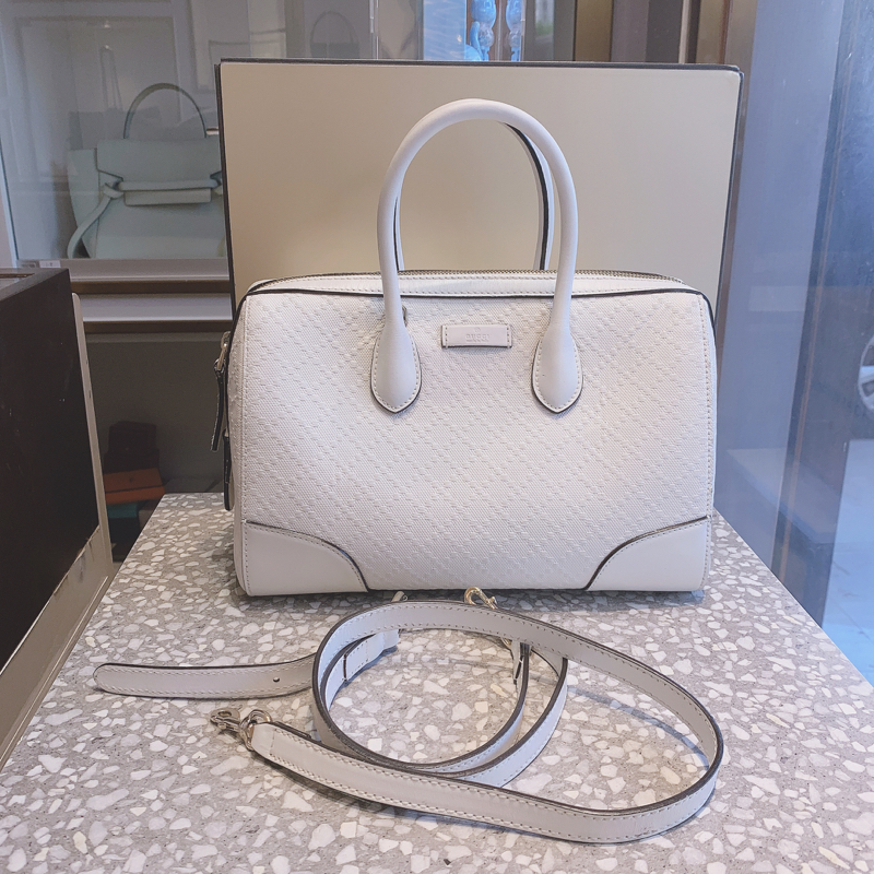 gucci古驰波士顿枕头包经典白色