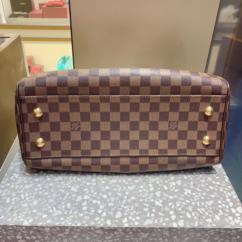 97新lv路易威登棋盘格饺子包手提包